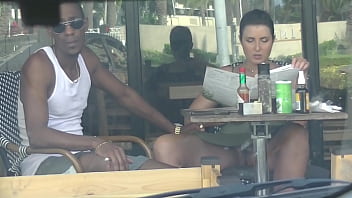 Hard and wild public affair with a black man in upskirt flashing video