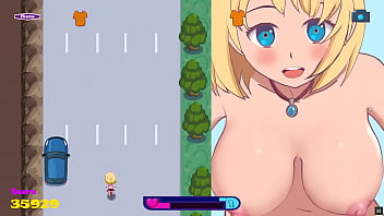 Hentai game fun with exhibitionist girl on bike